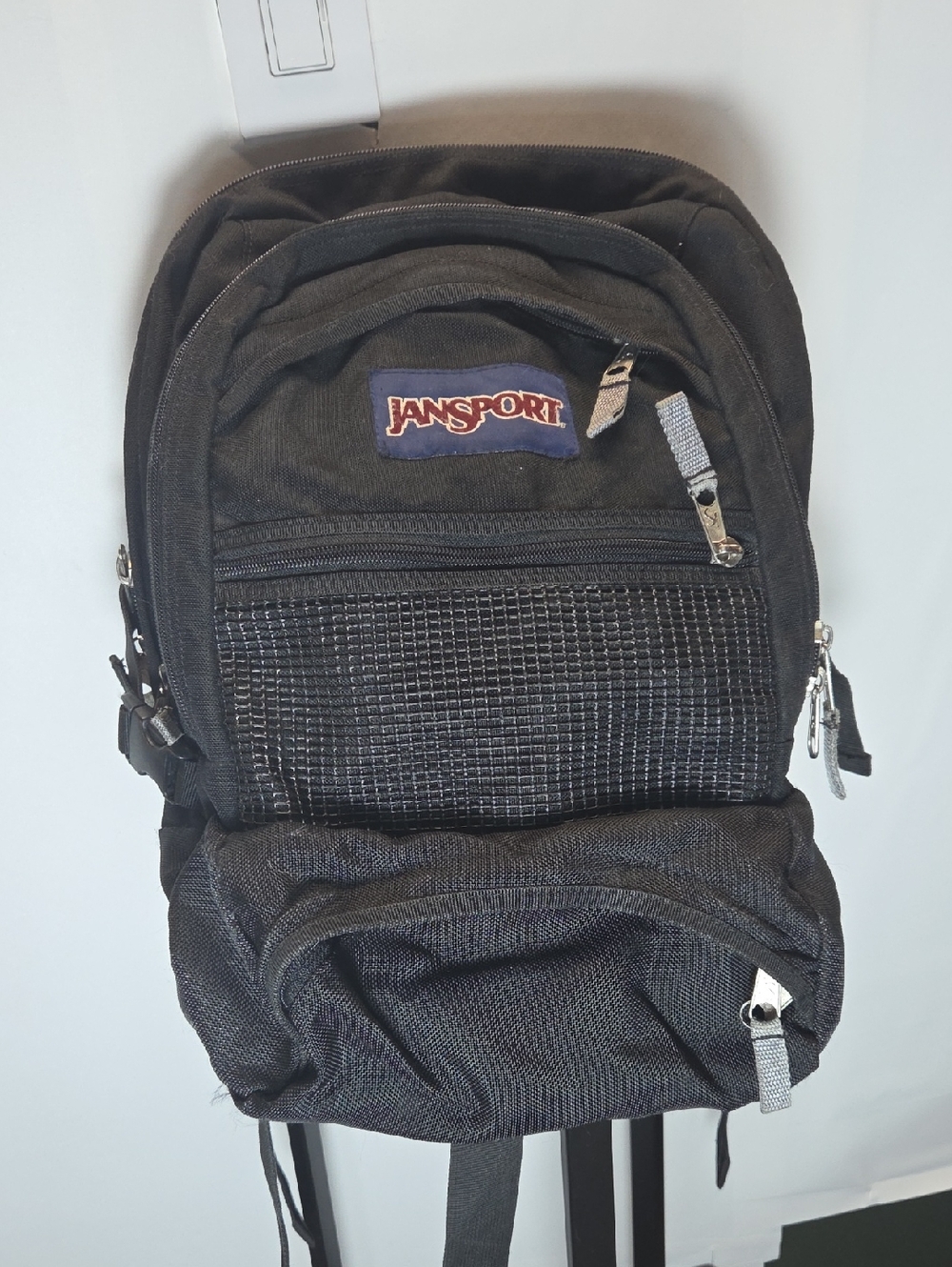 Jansport Men's Black Backpack with Front Organizer And Airlift Straps